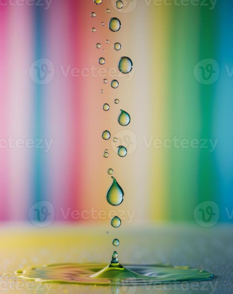 acqua goccioline su un' arcobaleno sfondo foto