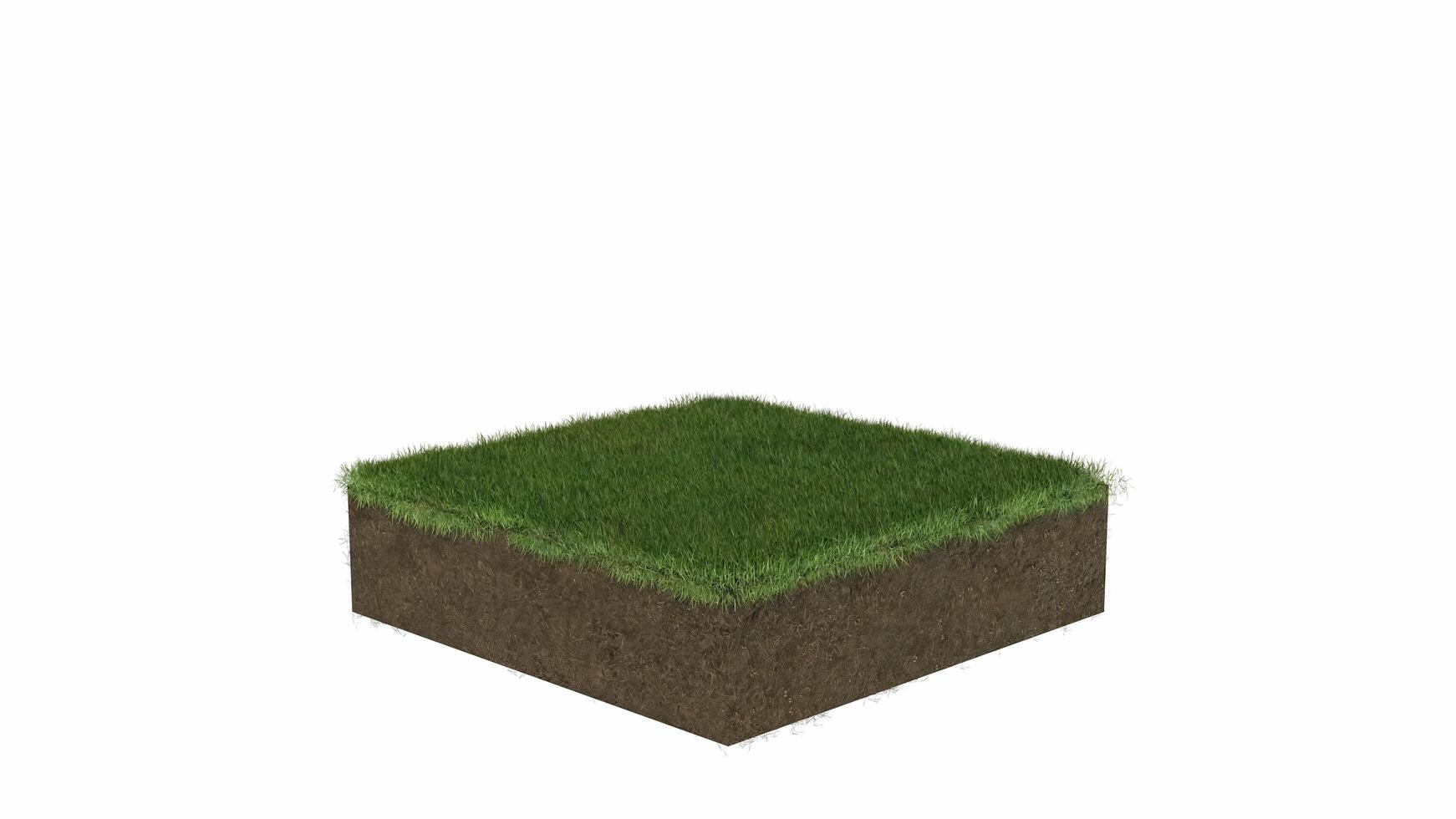 sfondo astratto del pavimento del terreno mockup con sporco ed erba, rendering di illustrazioni 3d foto