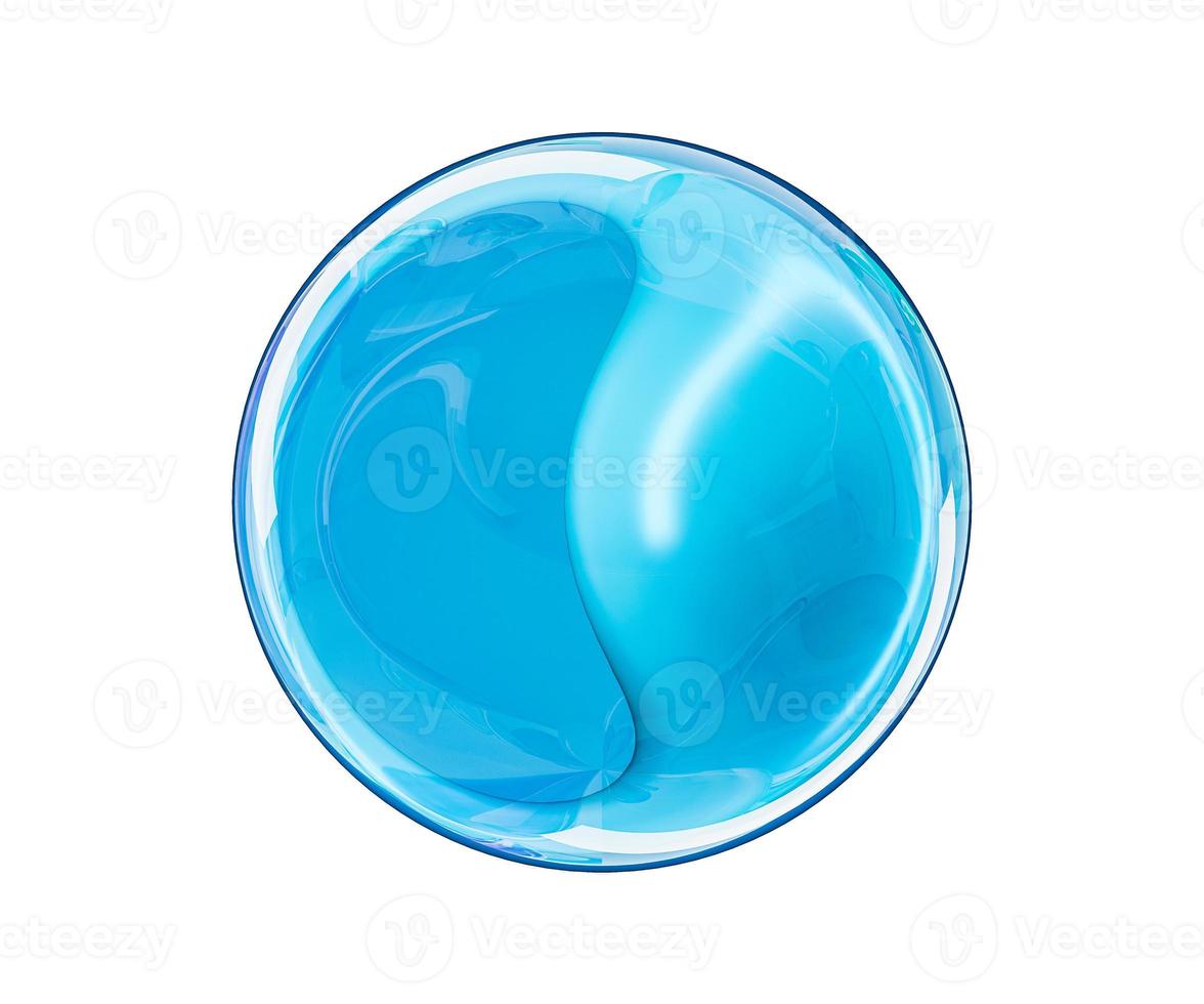 sfondo astratto di isolamento di colore blu perline di vetro trasparente. rendering 3D foto