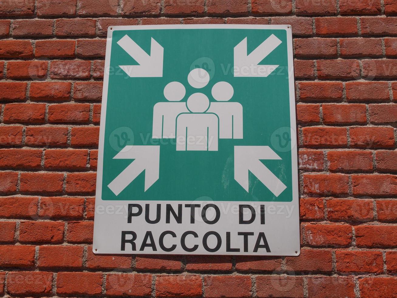 segno del punto di raccolta foto