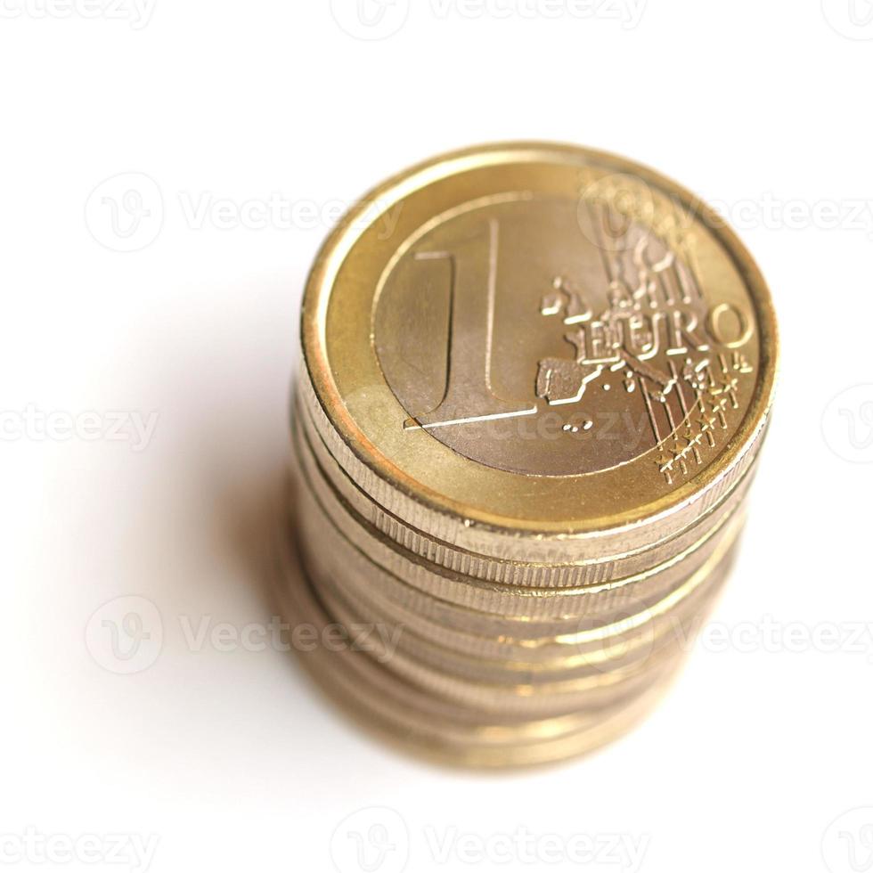 mucchio di monete in euro foto