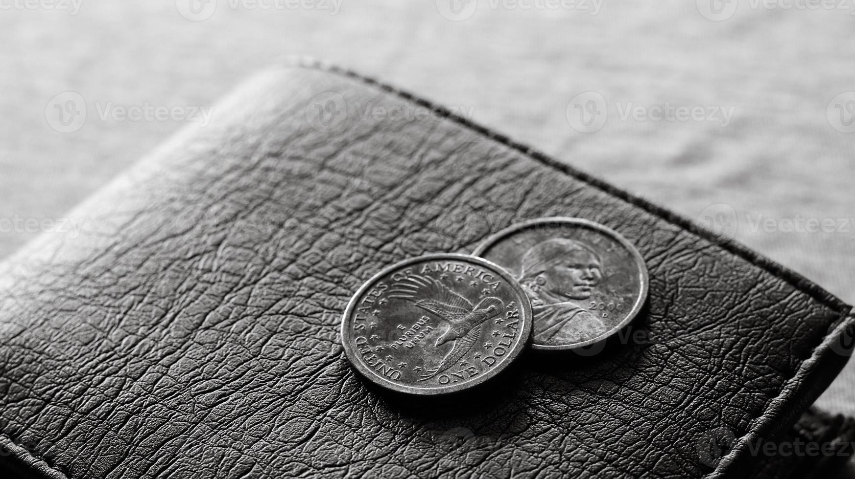 vecchie monete del dollaro americano si chiuda foto