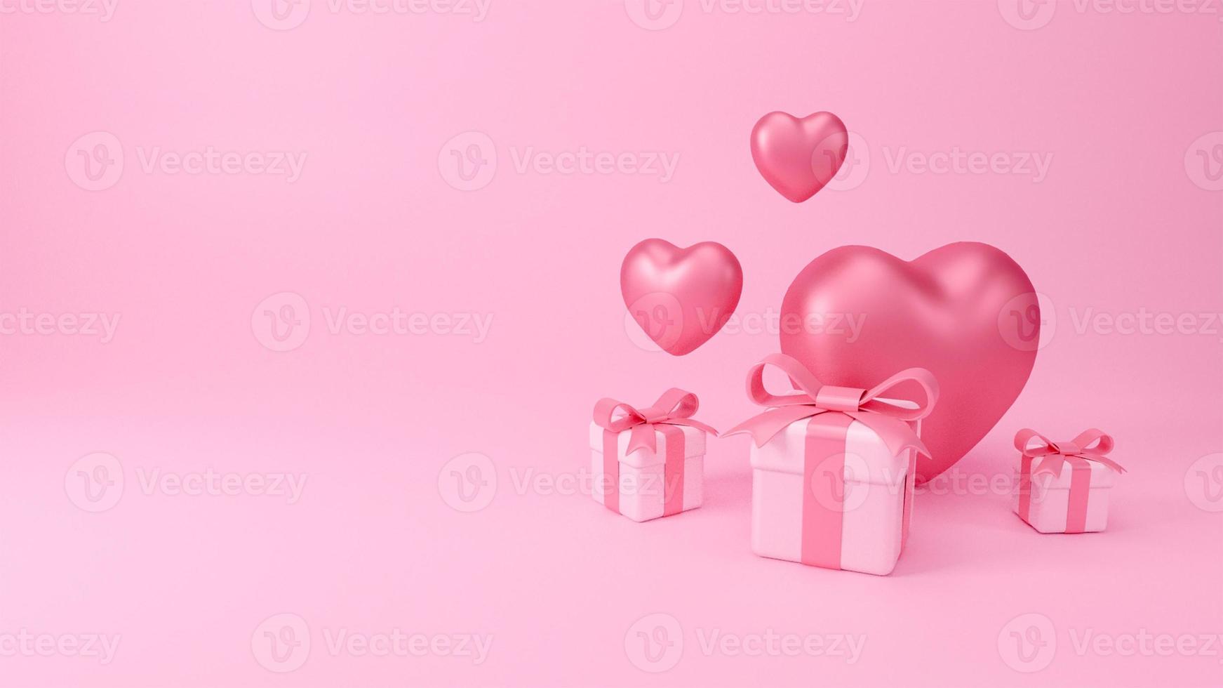 felice giorno di san valentino sfondo rendering 3d foto