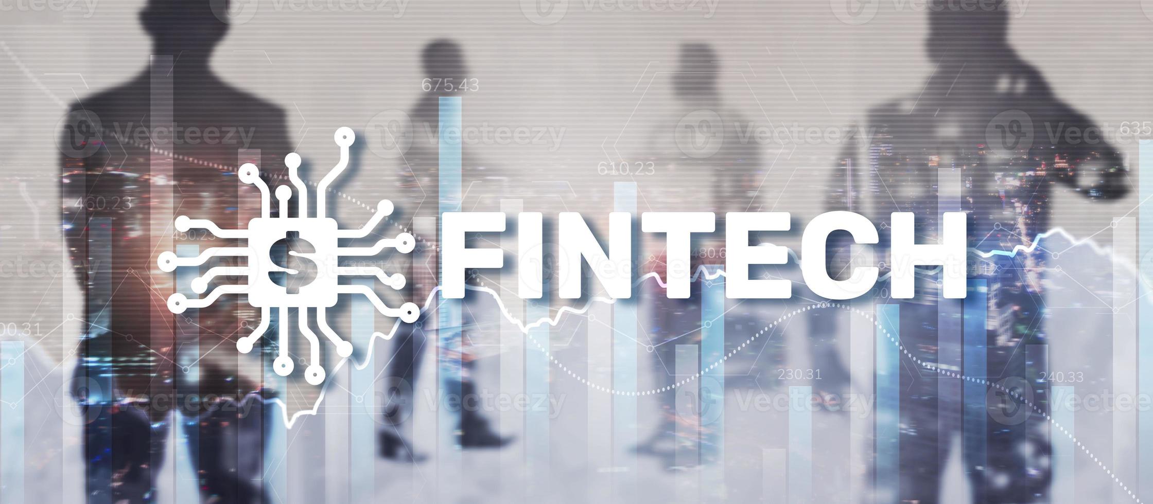 Fintech tecnologia finanziaria investimento mixed media business concept foto