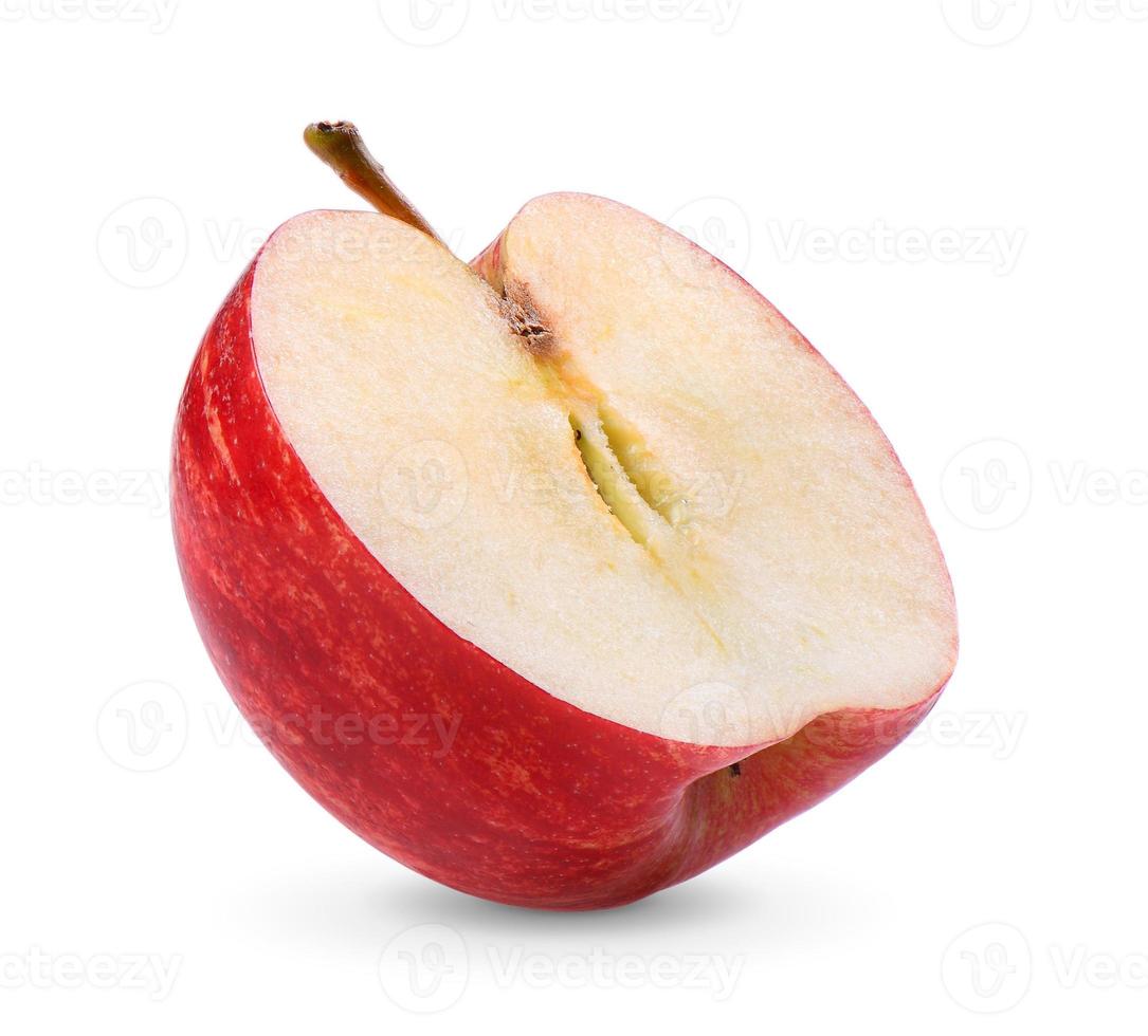 mela metà su sfondo bianco foto