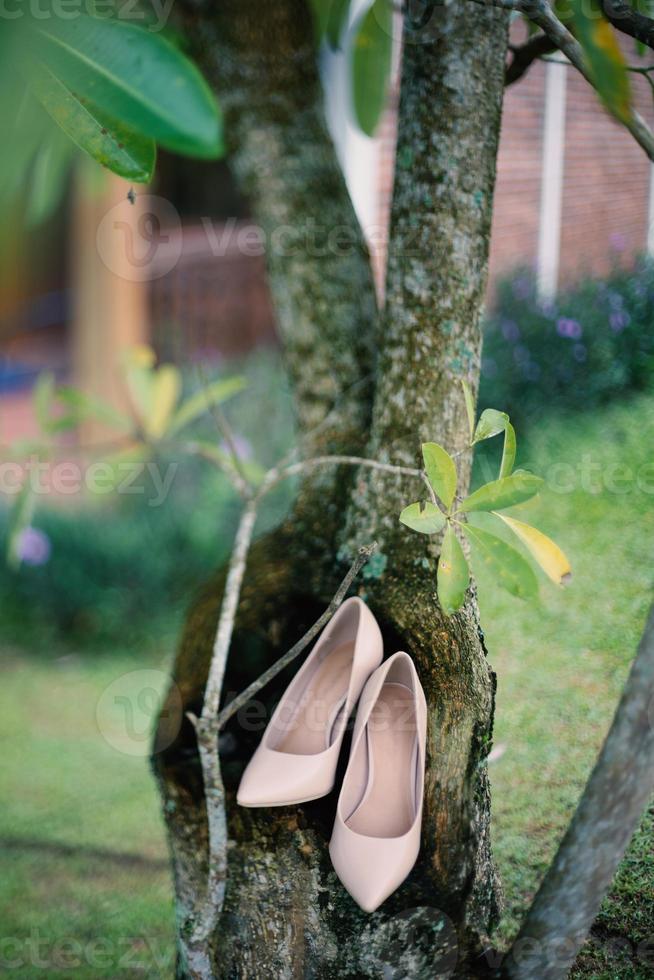 lussuose scarpe da sposa marroni foto