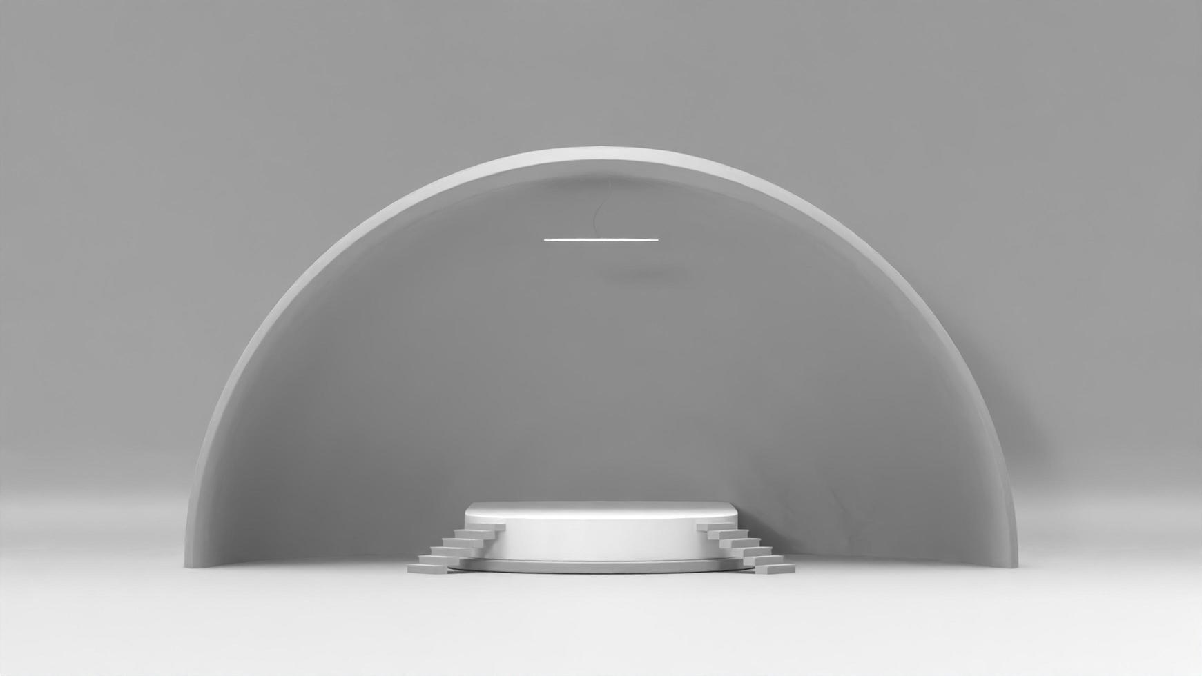 3d podio bianco grigio a cupola per presentazione e pubblicità di prodotti professionali foto