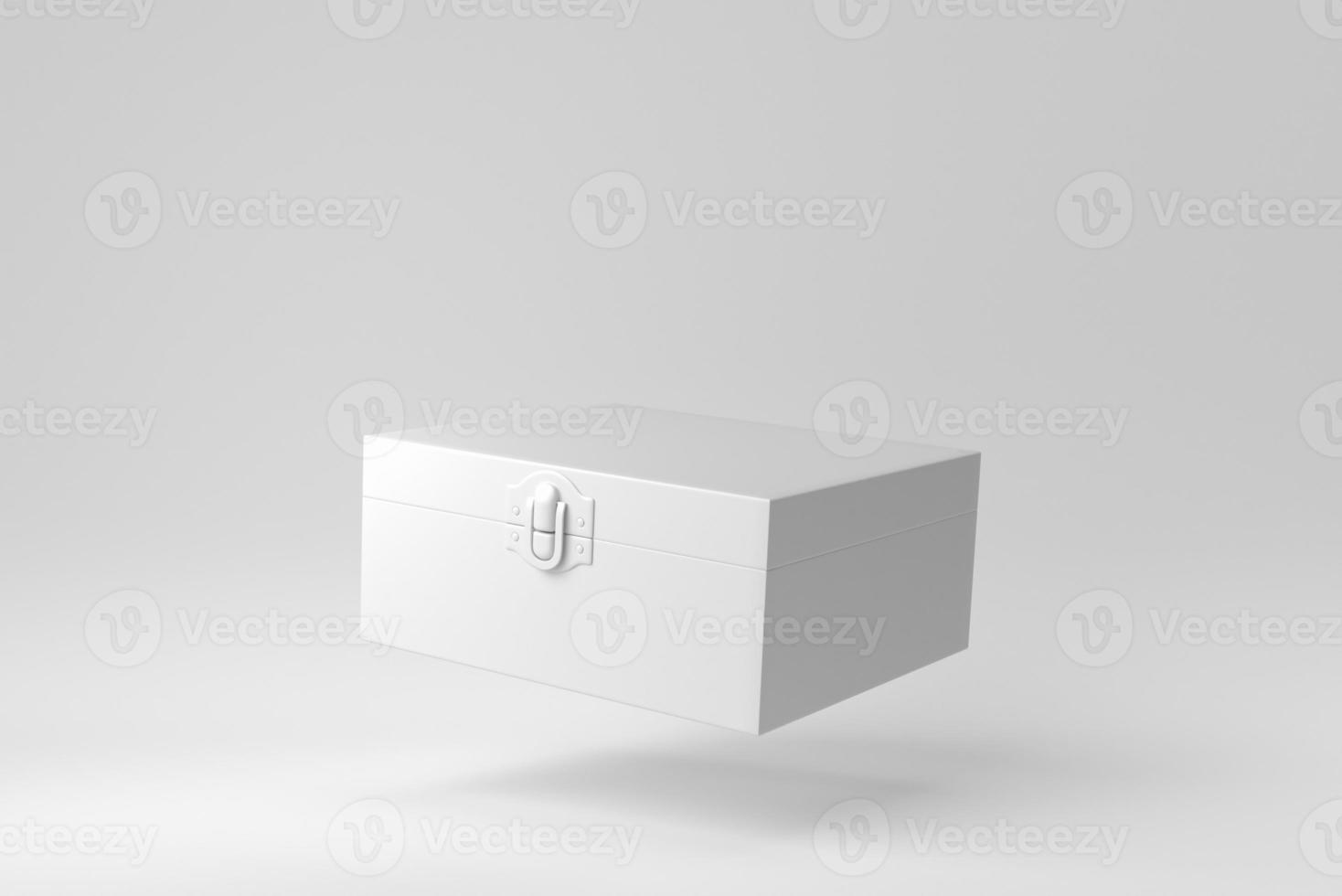 scatola bianca su sfondo bianco. modello di progettazione, mock up. rendering 3d. foto
