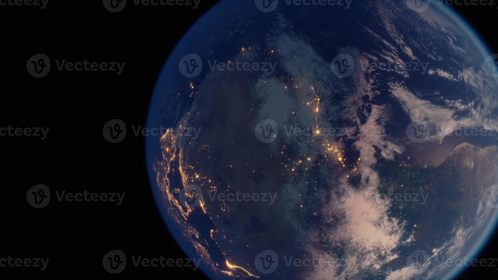 sfera del pianeta terra notturno nello spazio esterno foto