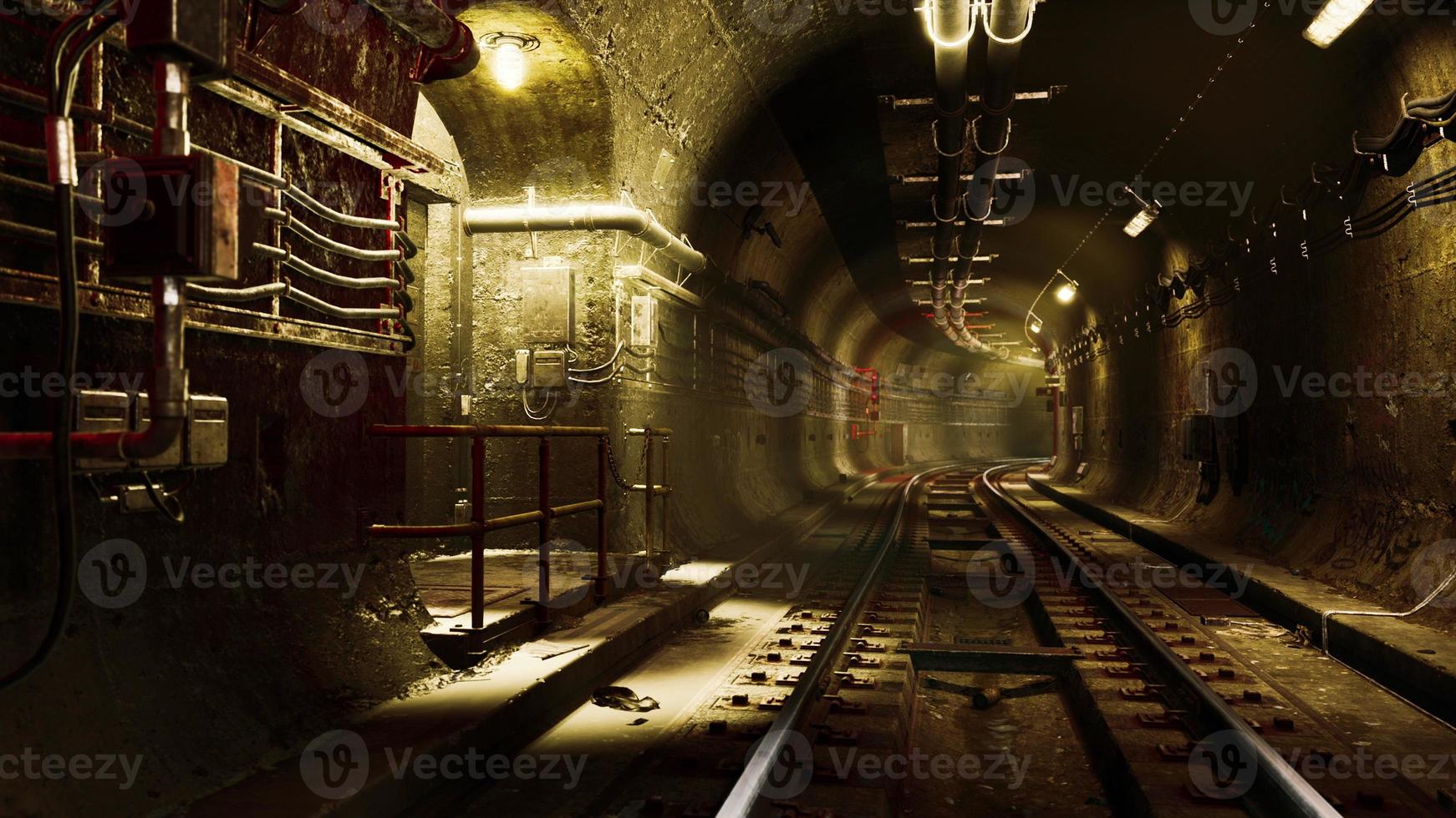 profondo tunnel della metropolitana in costruzione foto