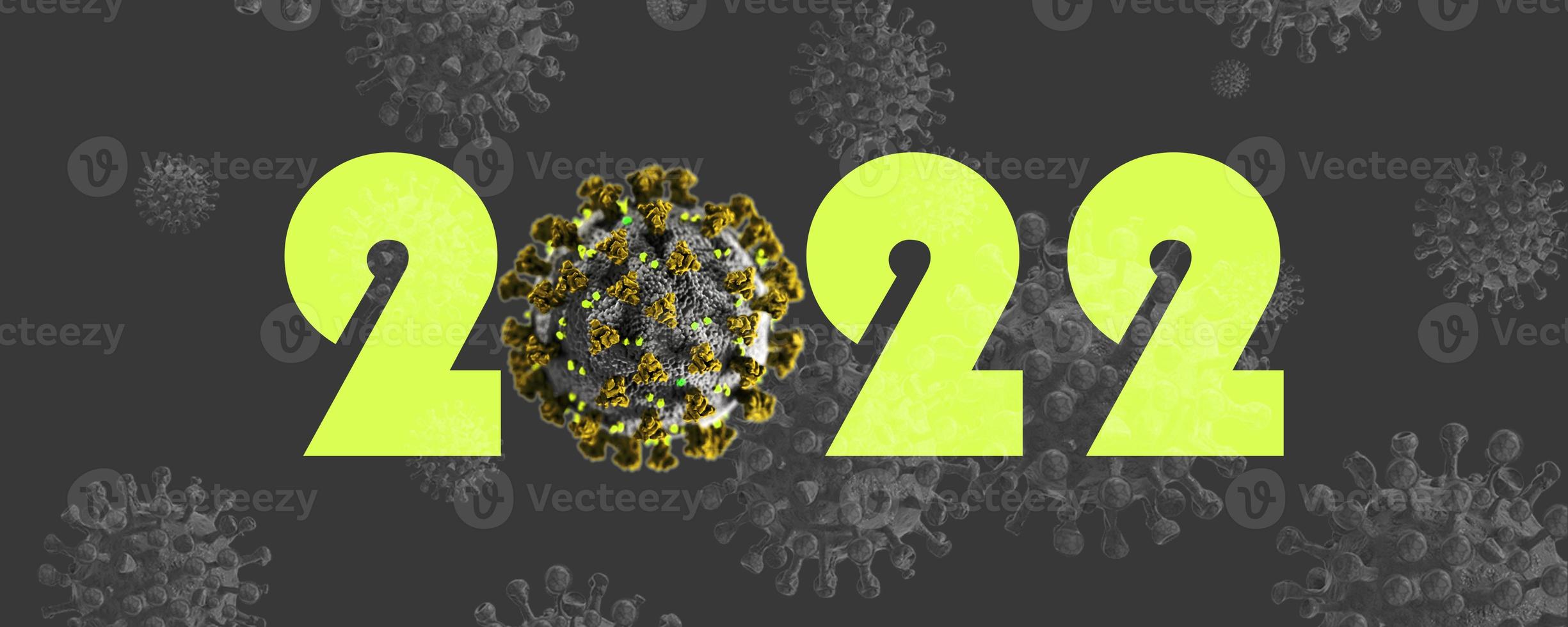 covid 19 nel 2022, banner e sfondo del coronavirus foto