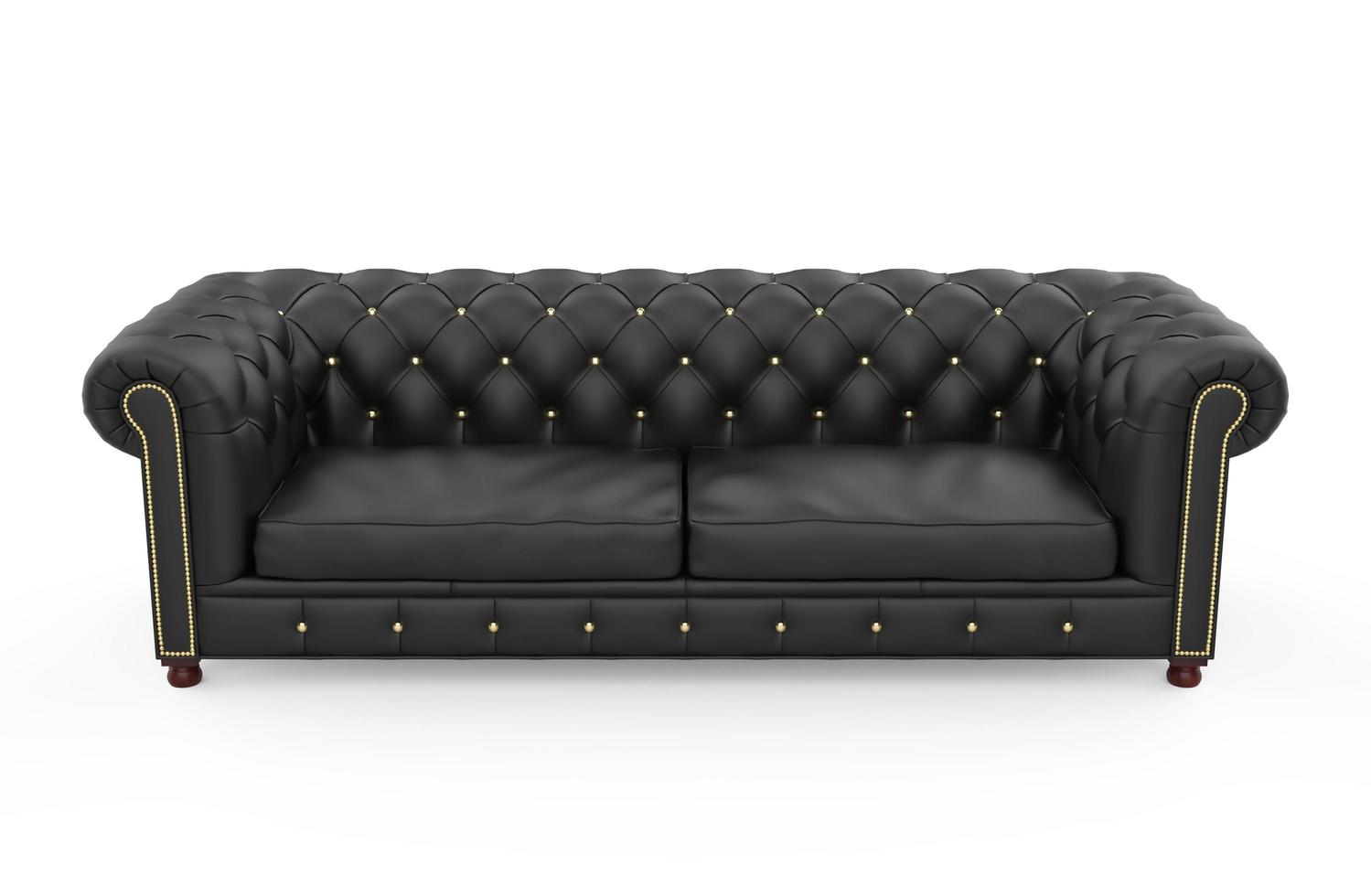 divano chesterfield nero isolato lusso illustrazione 3d foto