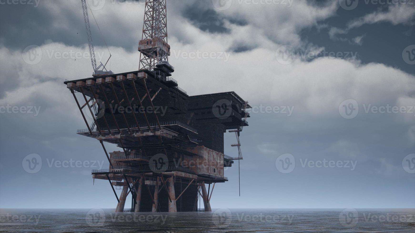 grande piattaforma di perforazione della piattaforma petrolifera offshore dell'Oceano Pacifico foto