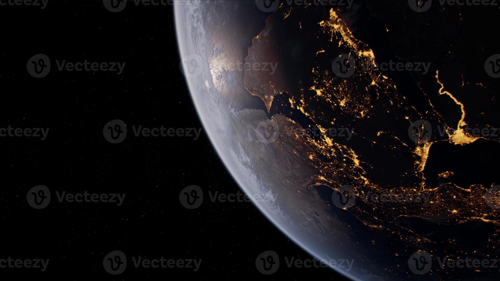 pianeta globo terrestre dall'orbita spaziale foto