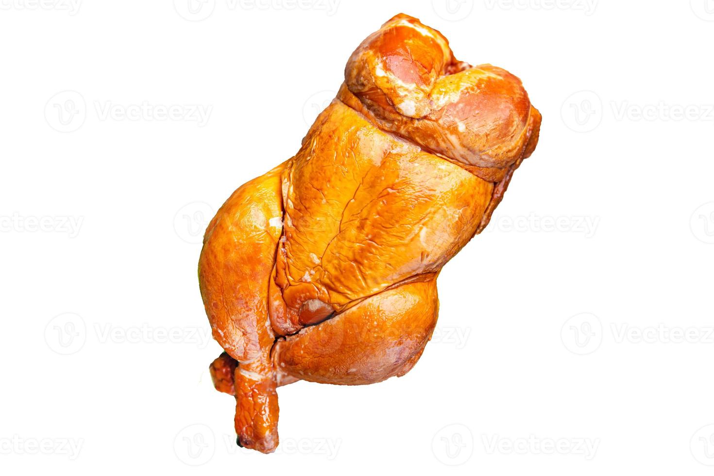 pollo intero al forno fritto tavolo festivo carne di pollame affumicata porzione fresca foto