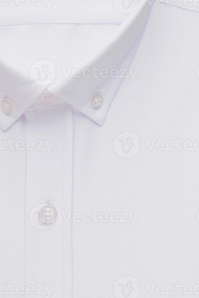 camicia di cotone, colletto e bottone dettagliati, vista dall'alto foto