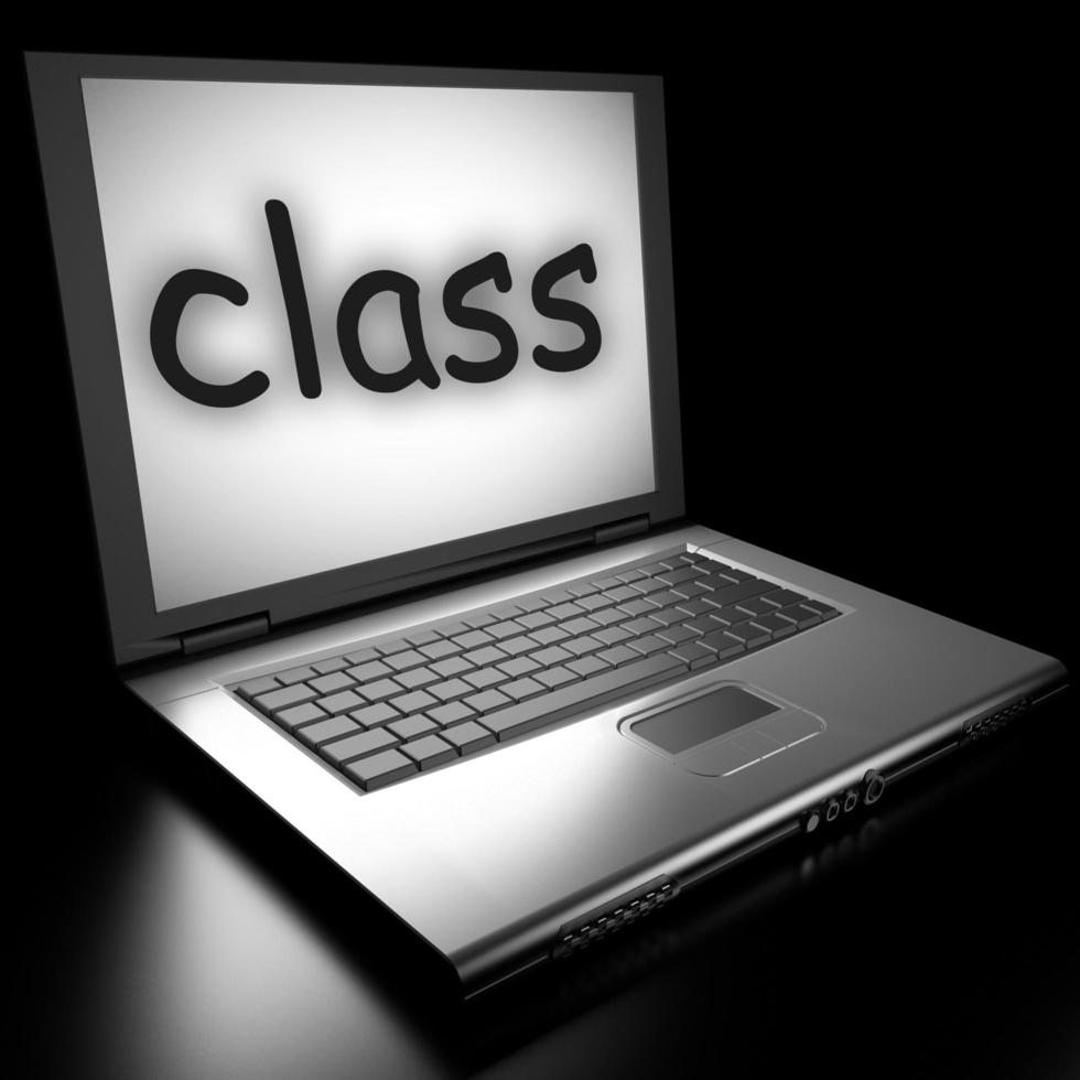 parola di classe sul laptop foto