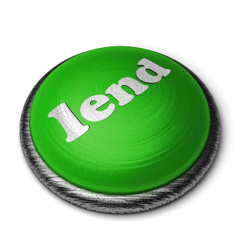 presta parola sul pulsante verde isolato su bianco foto
