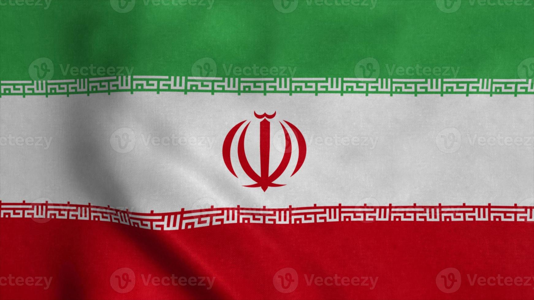 sventolando lo sfondo realistico della bandiera dell'Iran. illustrazione 3d foto