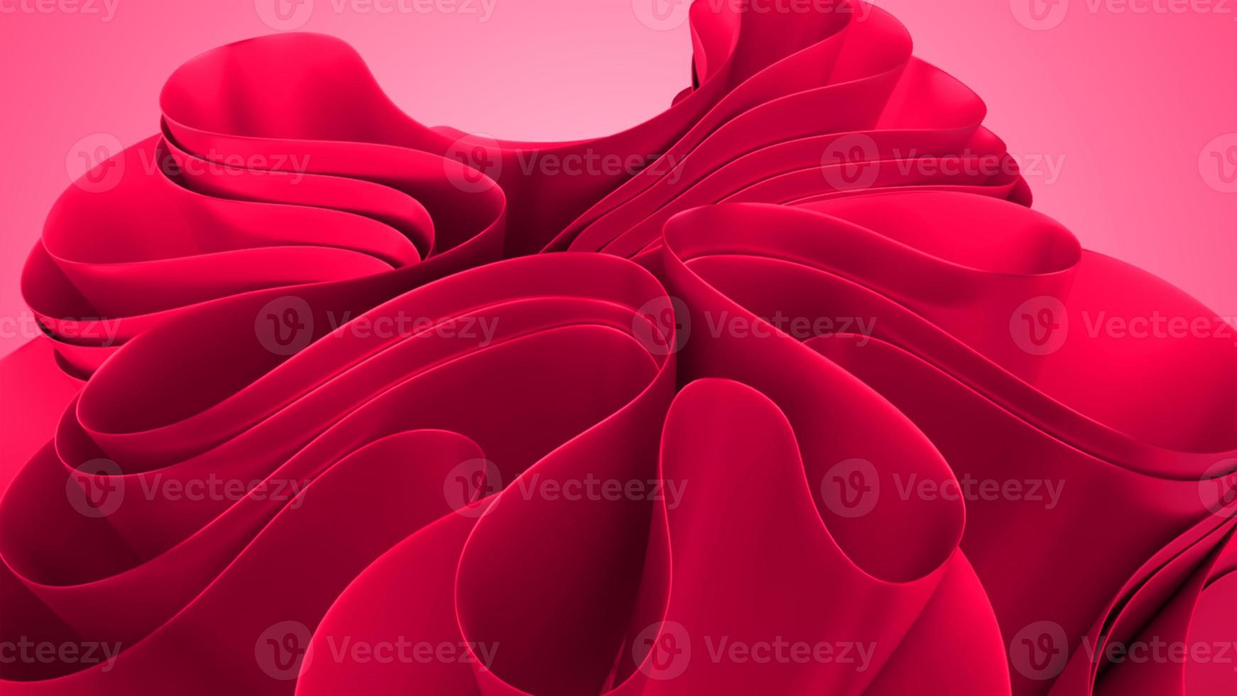 3d rende le onde della carta da parati rosse foto