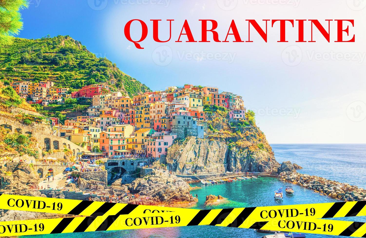 quarantena in italia. nessun concetto di viaggio e blocco. foto