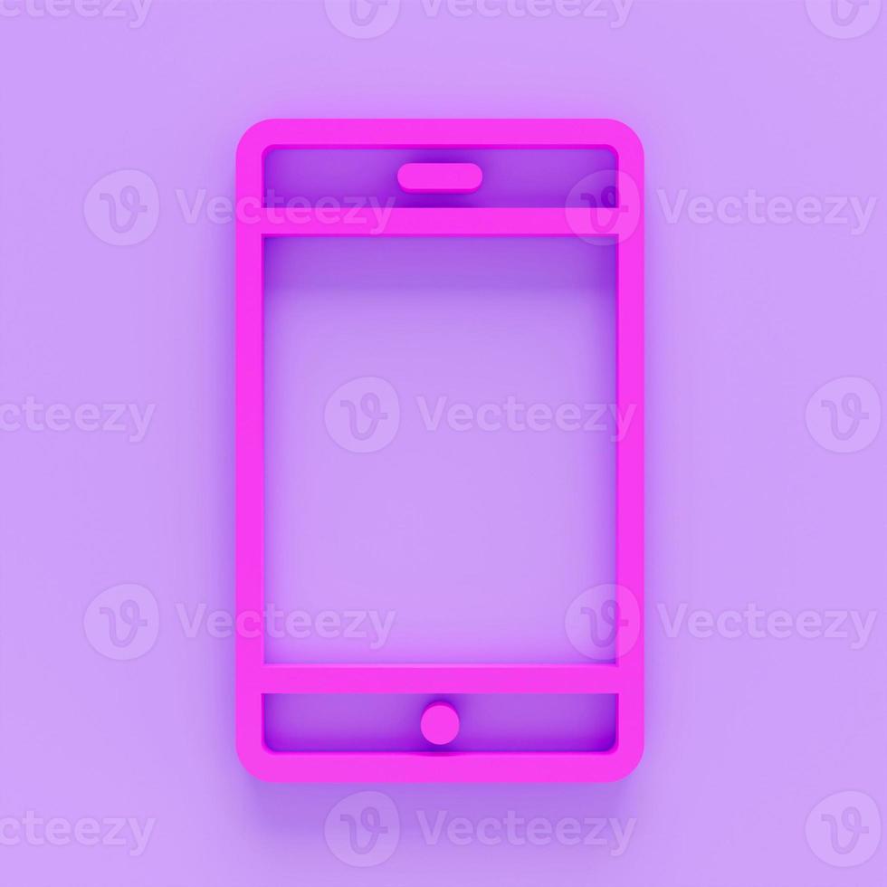 Rendering 3d dell'icona della linea del telefono cellulare o dello smartphone, segno di contorno, pittogramma di stile lineare isolato. simbolo di rendering 3d, illustrazione del logo. tratto modificabile. foto