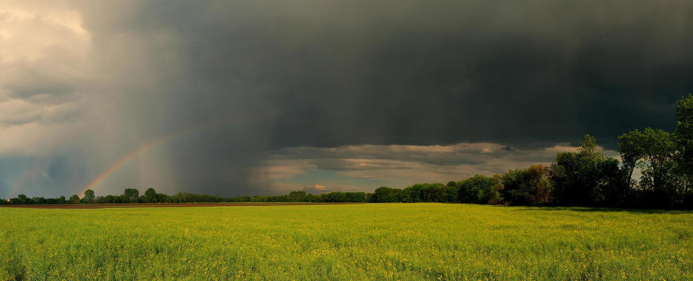 panorama arcobaleno con campo foto