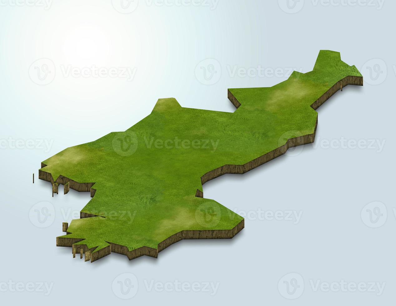 Illustrazione della mappa 3d della Corea del nord foto