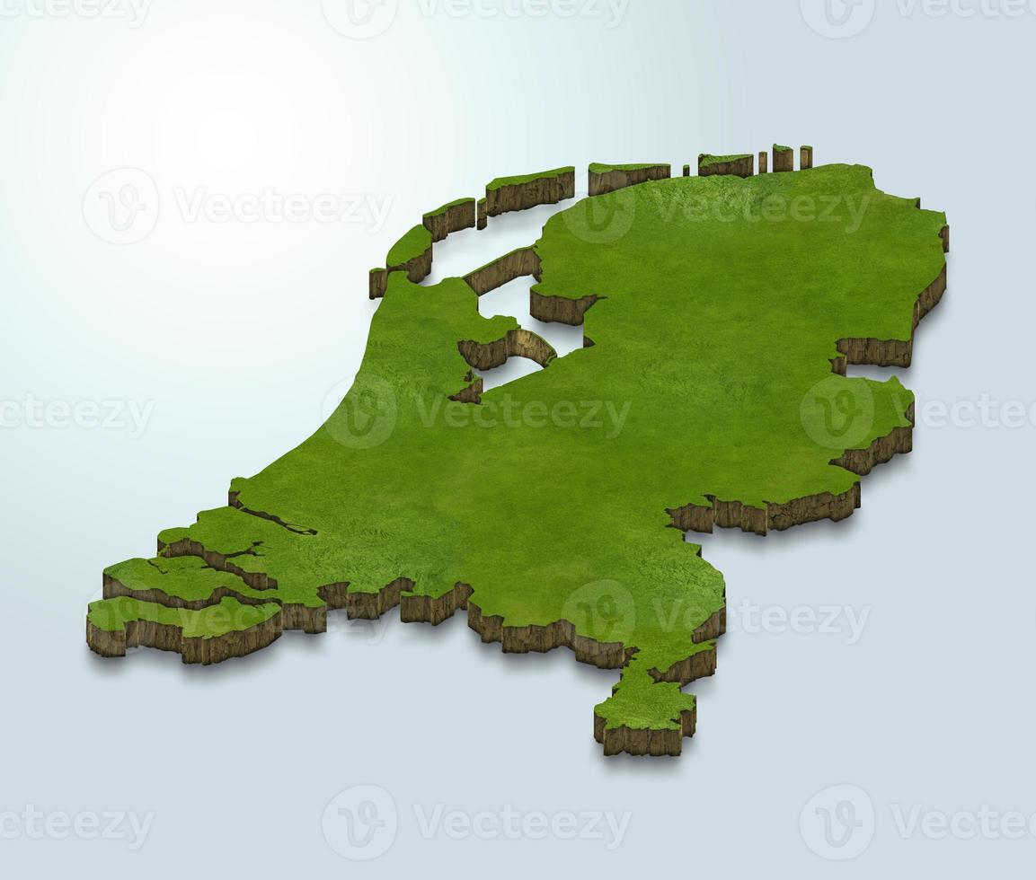 Illustrazione della mappa 3d dei Paesi Bassi foto