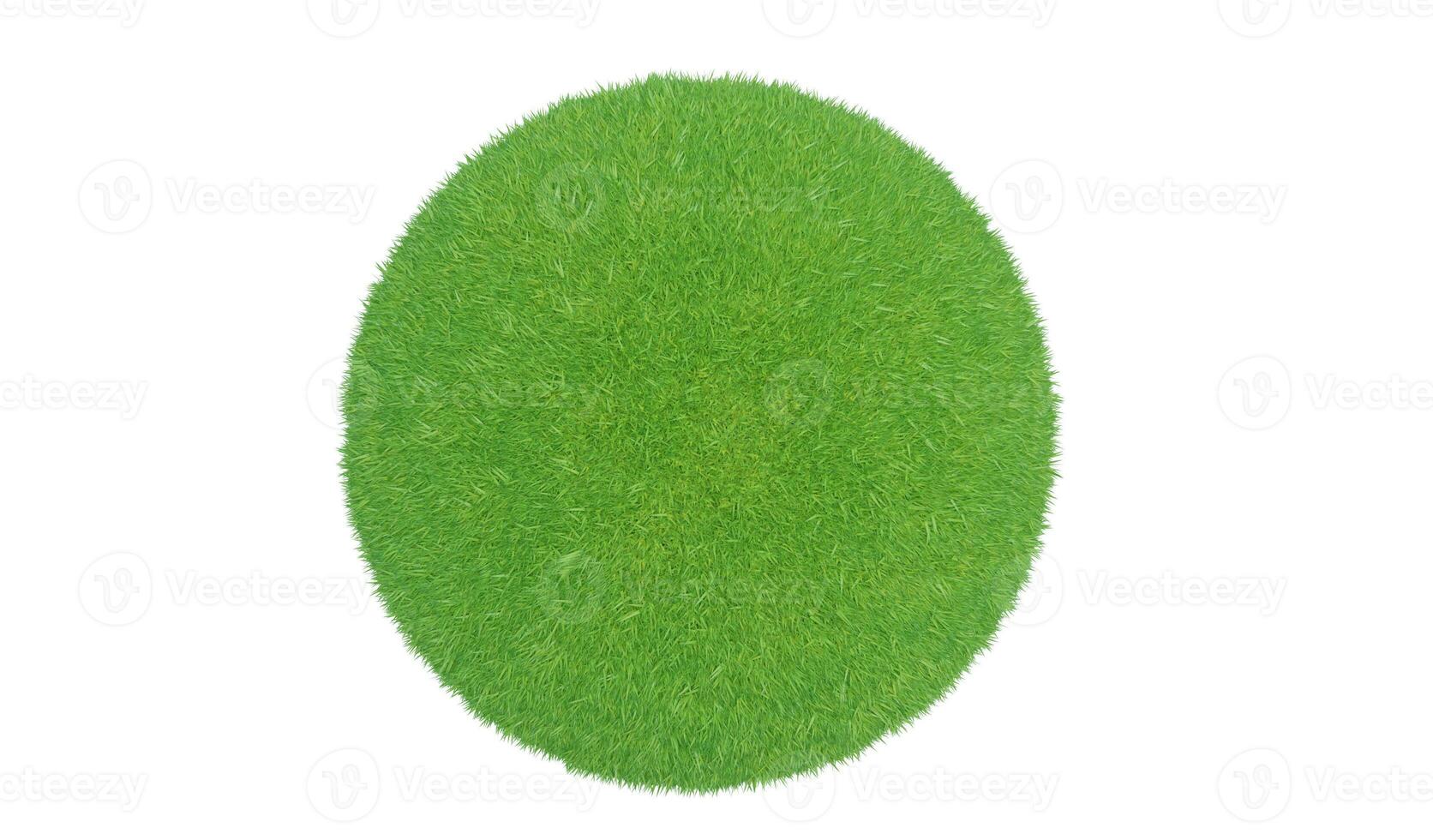 rendering 3D. palla di erba verde isolata su sfondo bianco. foto