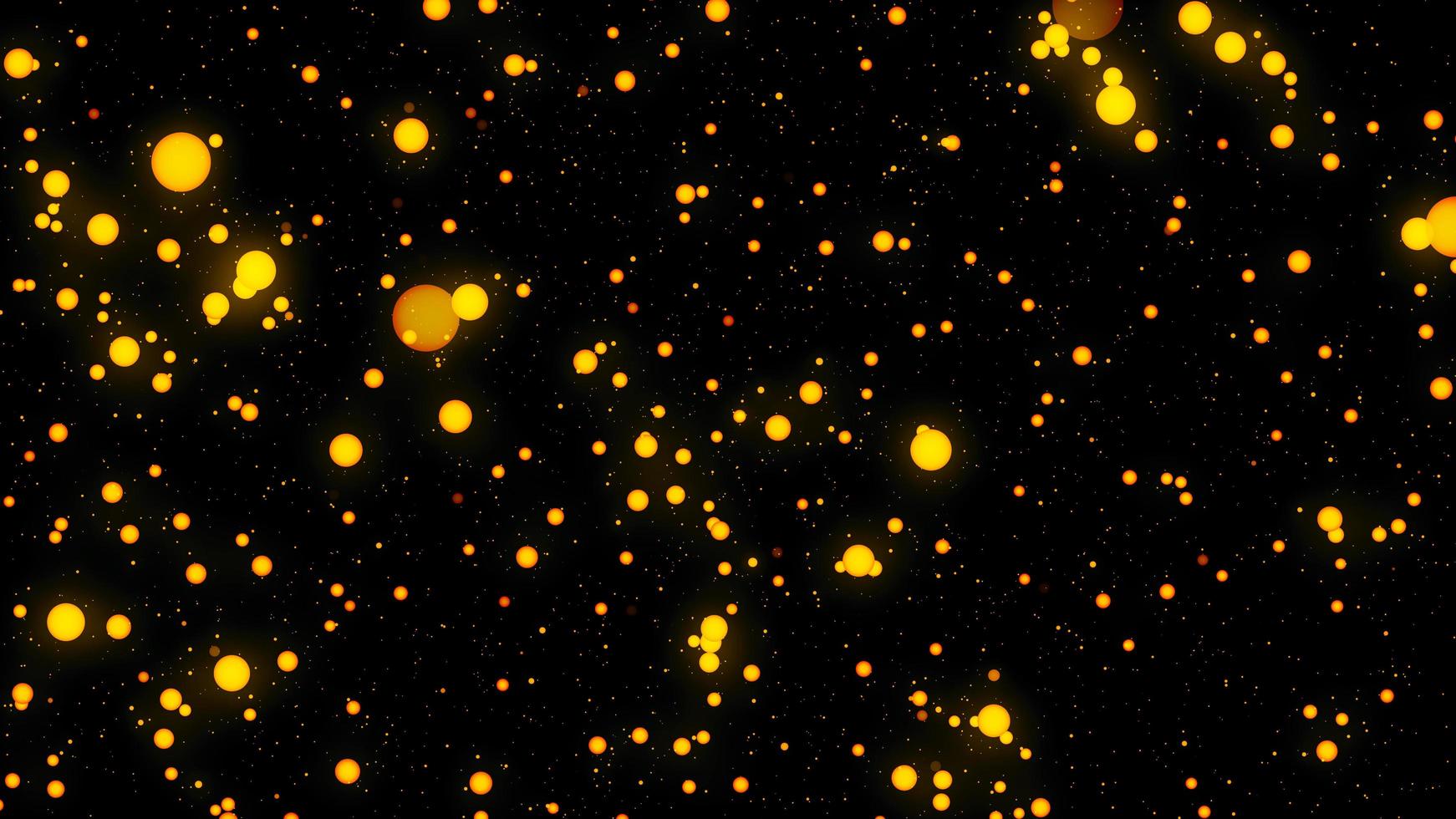 bokeh astratto scintillio luci sfondo di particelle d'oro tremolanti e bagliori di luce foto