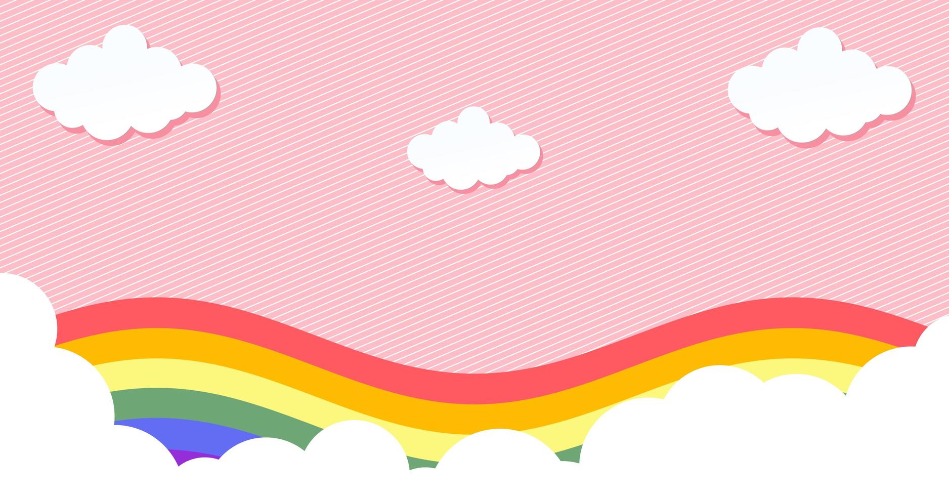 priorità bassa dell'arcobaleno del cielo variopinto di kawaii astratto. grafica comica pastello sfumata morbida. concetto per la progettazione o la presentazione della carta di nozze foto