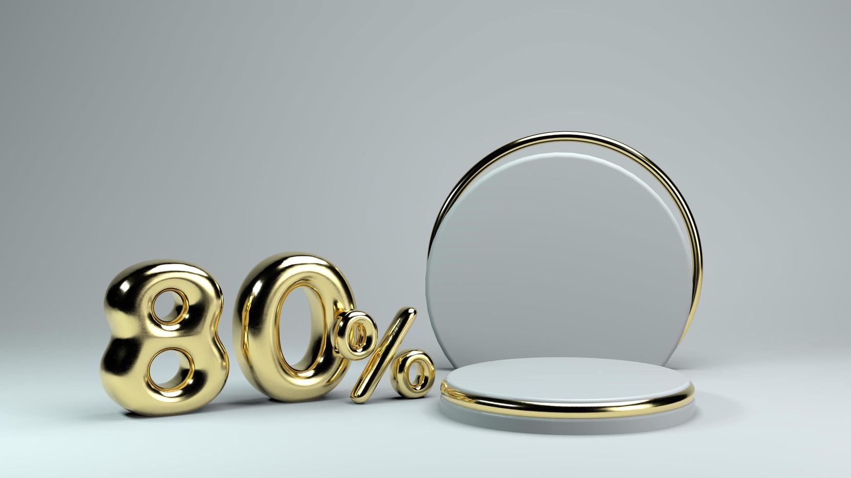 promozione delle vendite con uno sconto dell'80% con il podio 3D per la presentazione del prodotto foto