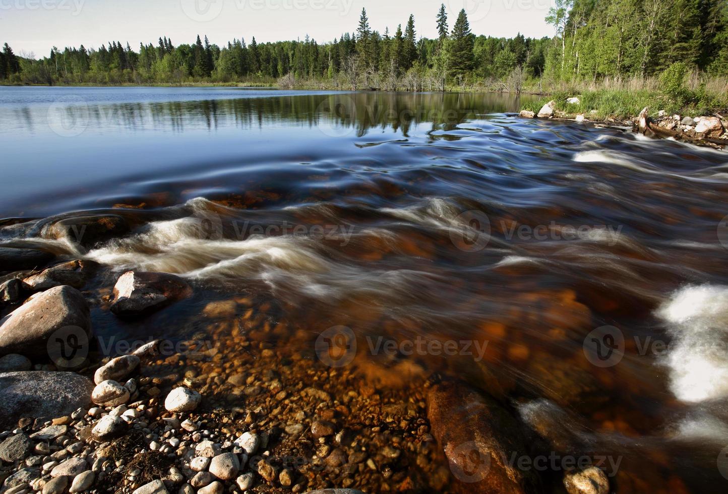 rapide del fiume peepaw nel pittoresco saskatchewan foto