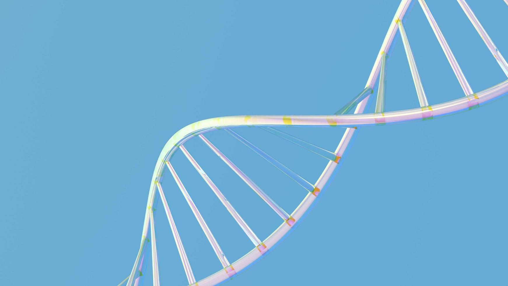 dna dell'elica isolato su sfondo 3d rendering di illustrazione foto