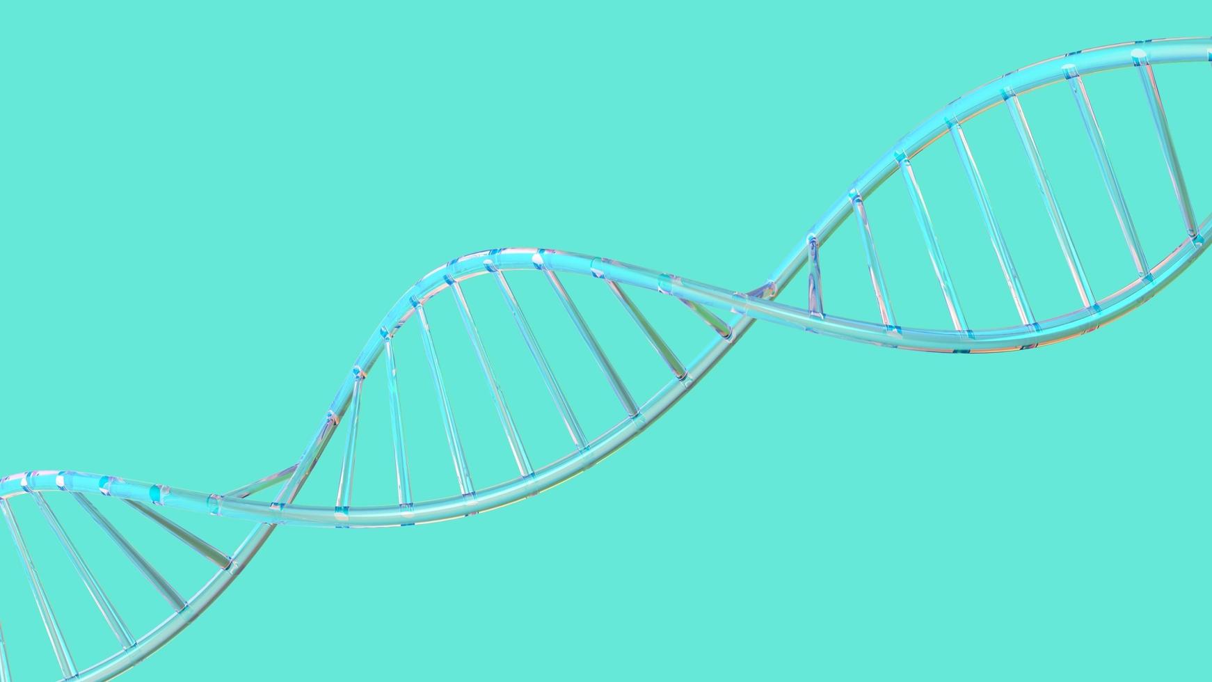 dna dell'elica isolato su sfondo 3d rendering di illustrazione foto