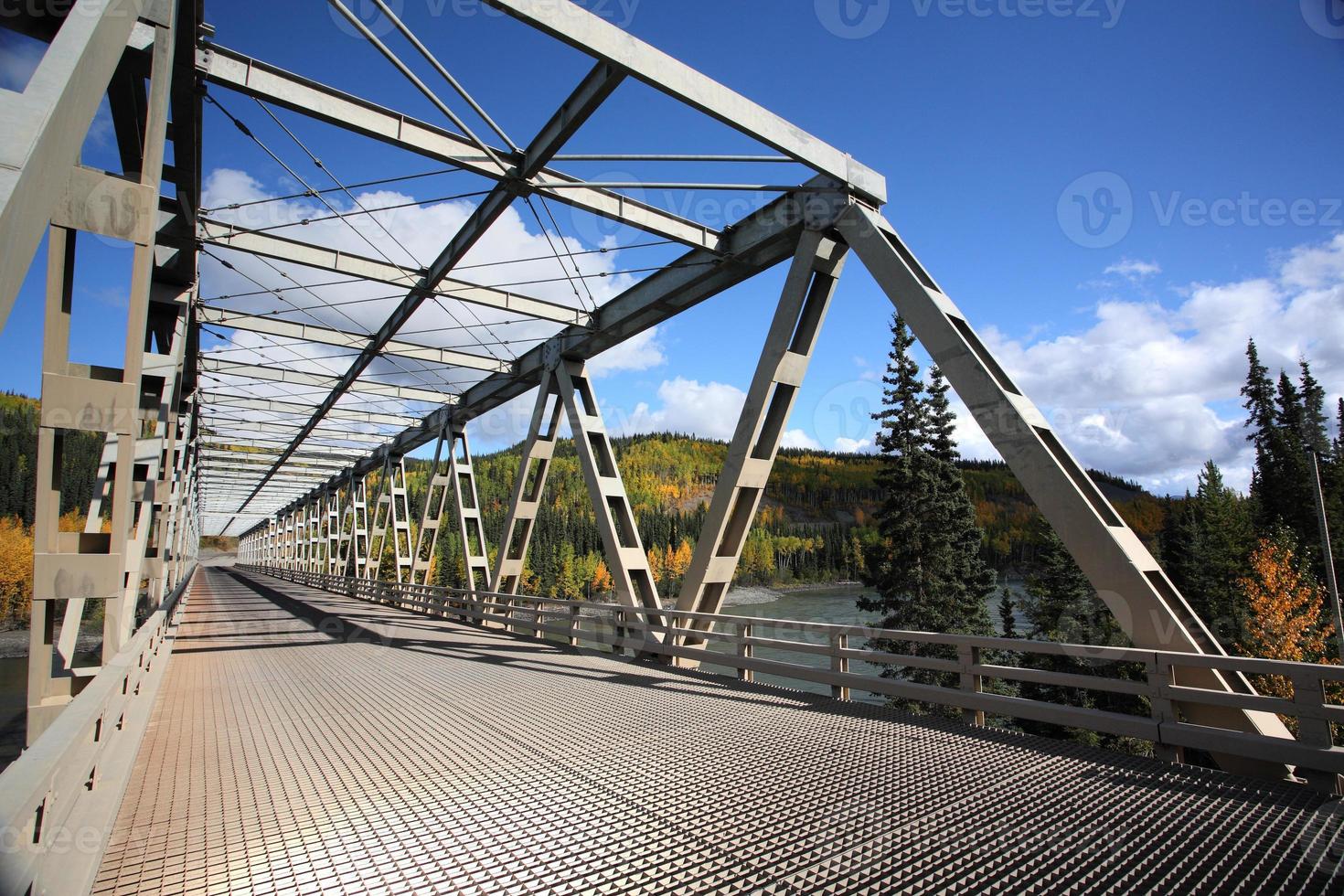ponte sul fiume stikine in british columbia foto