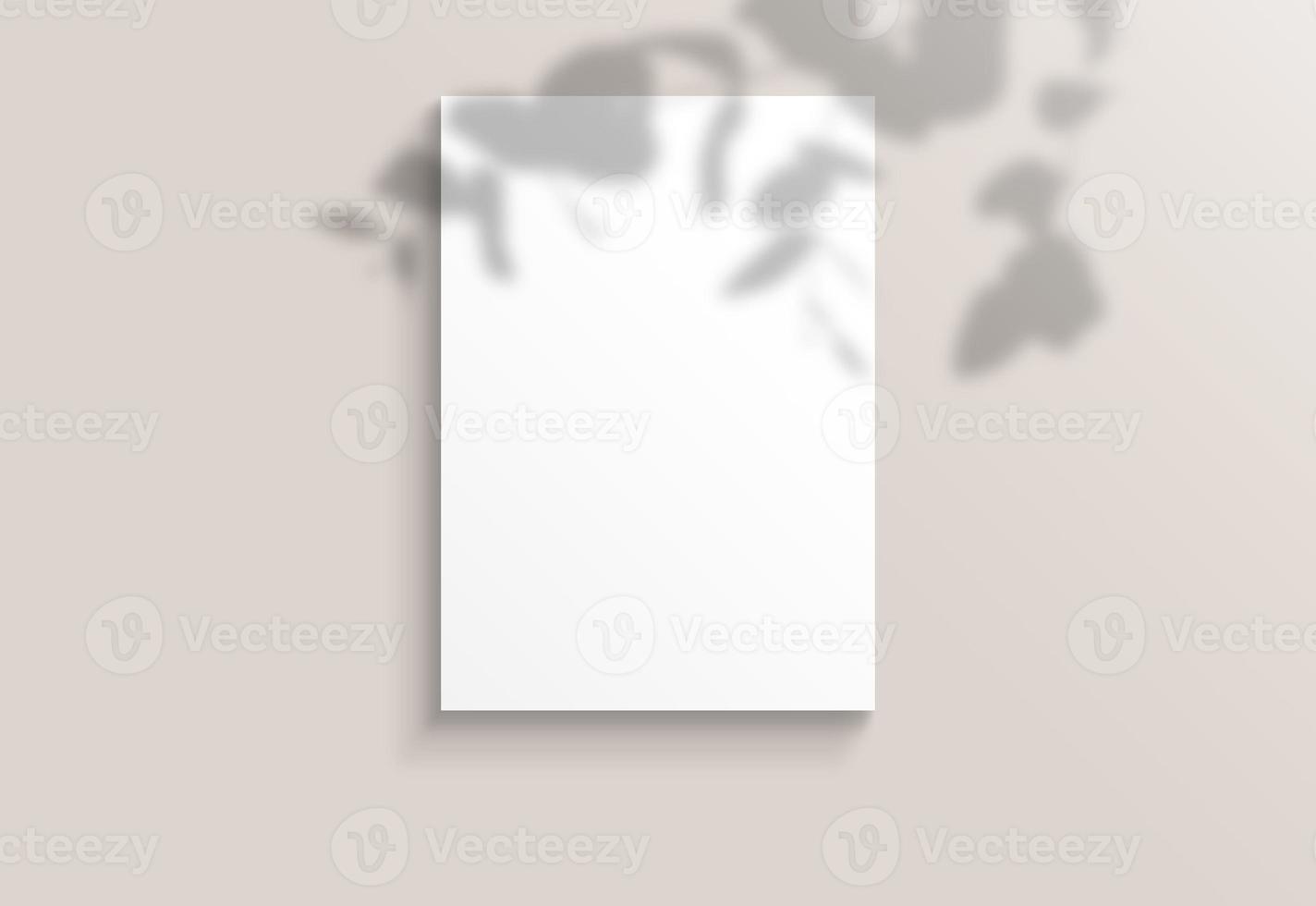 mockup di carta a4 moderno e pulito minimale con sovrapposizione di ombre foto