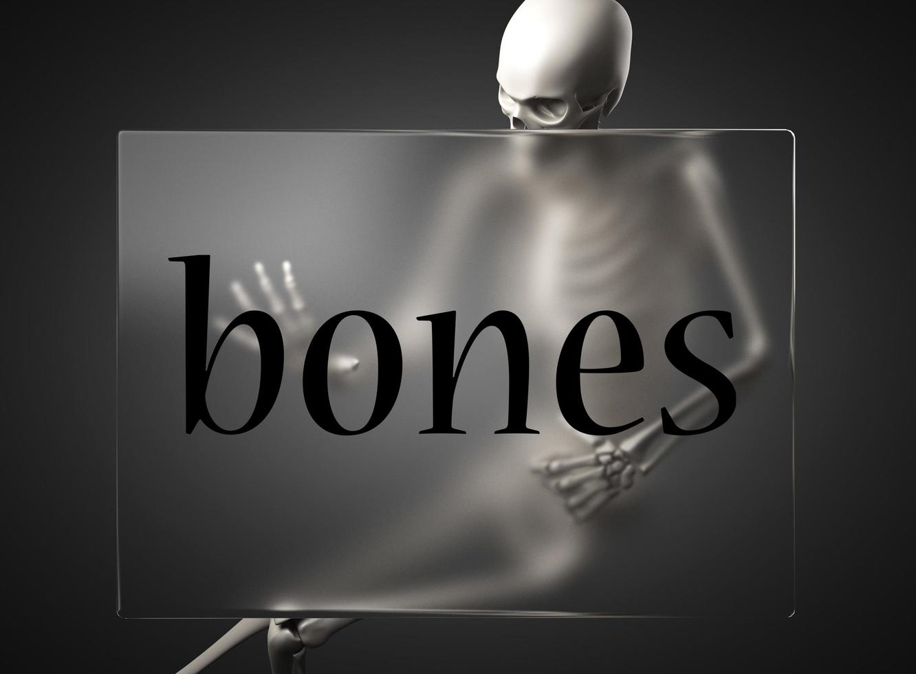 parola di ossa su vetro e scheletro foto