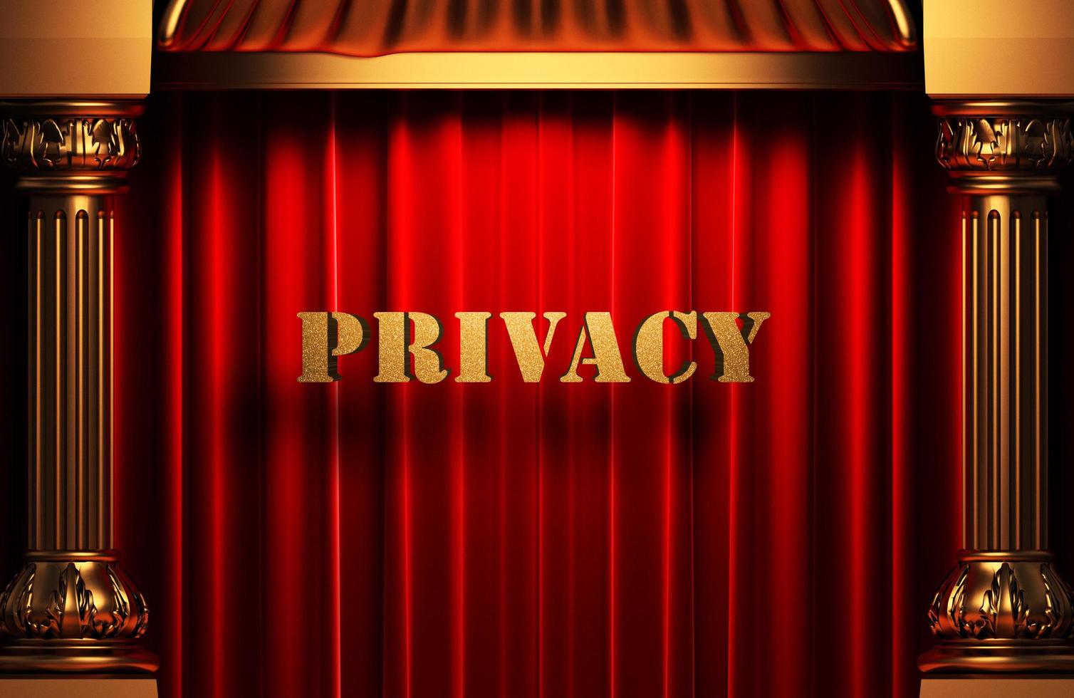 privacy parola d'oro sulla tenda rossa foto