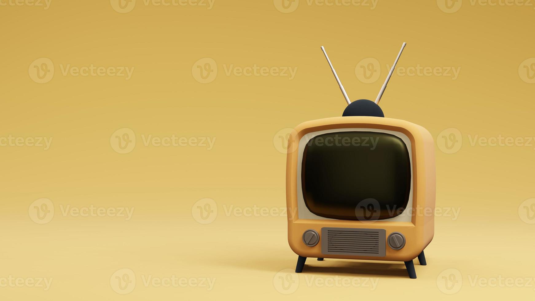 televisione tv design vintage, rendering 3d foto