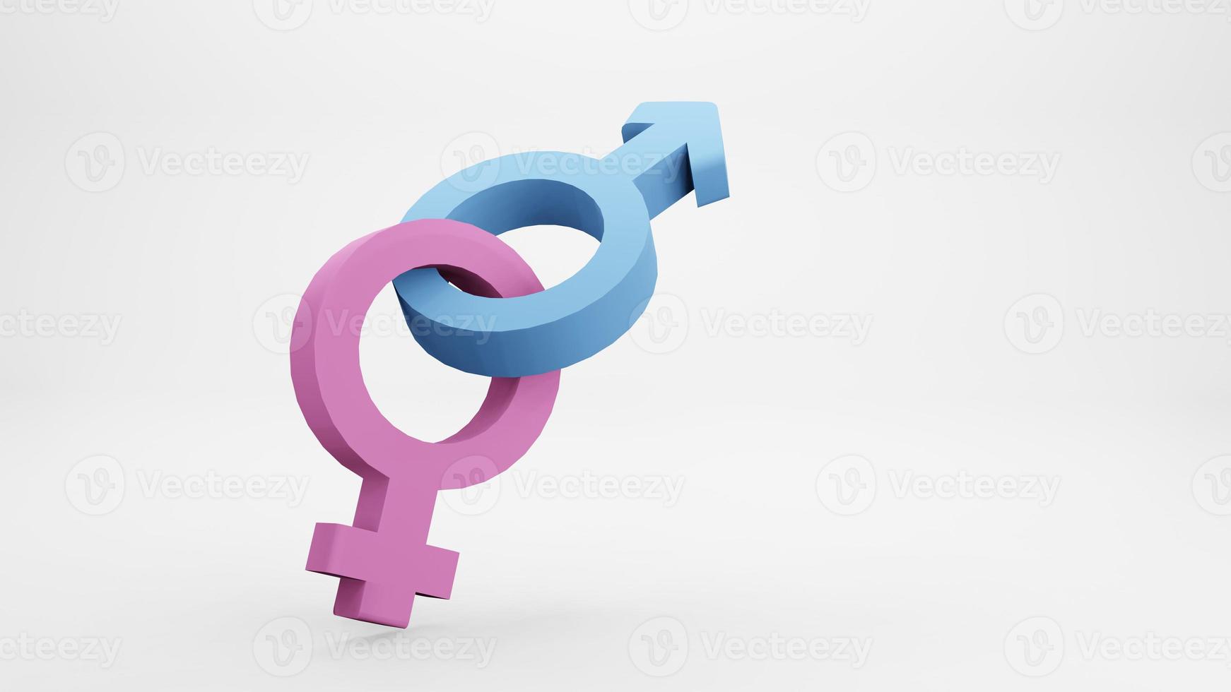 simbolo di genere maschile femminile isolato. rendering 3D foto