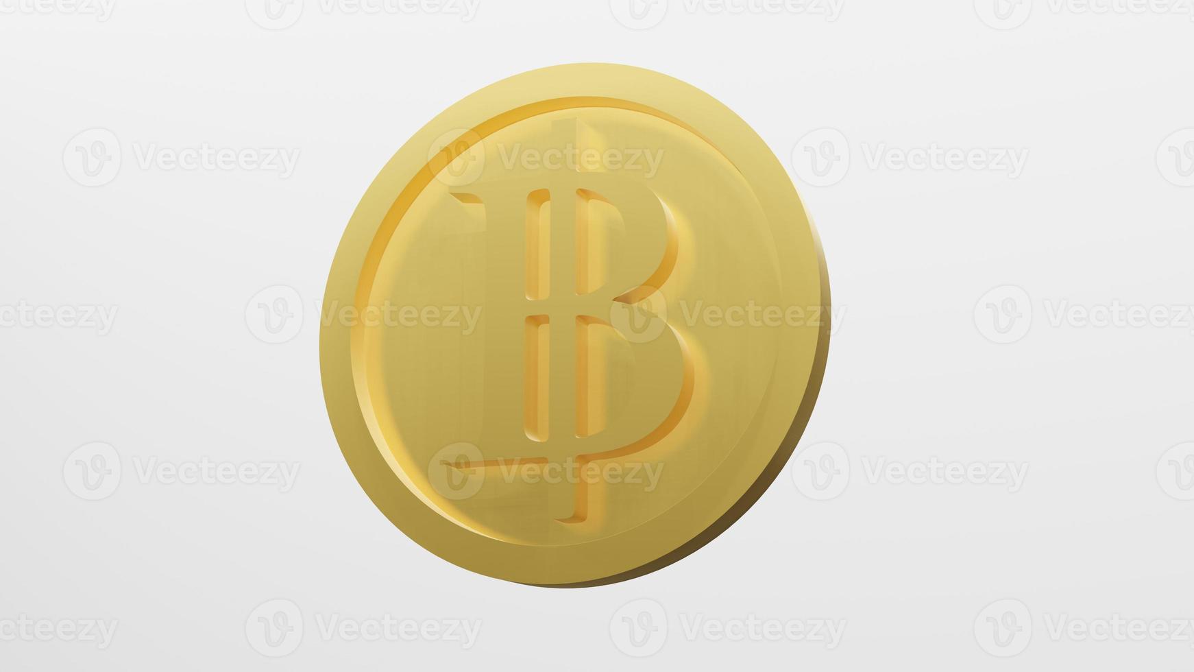 moneta d'oro valuta baht, rendering 3d foto