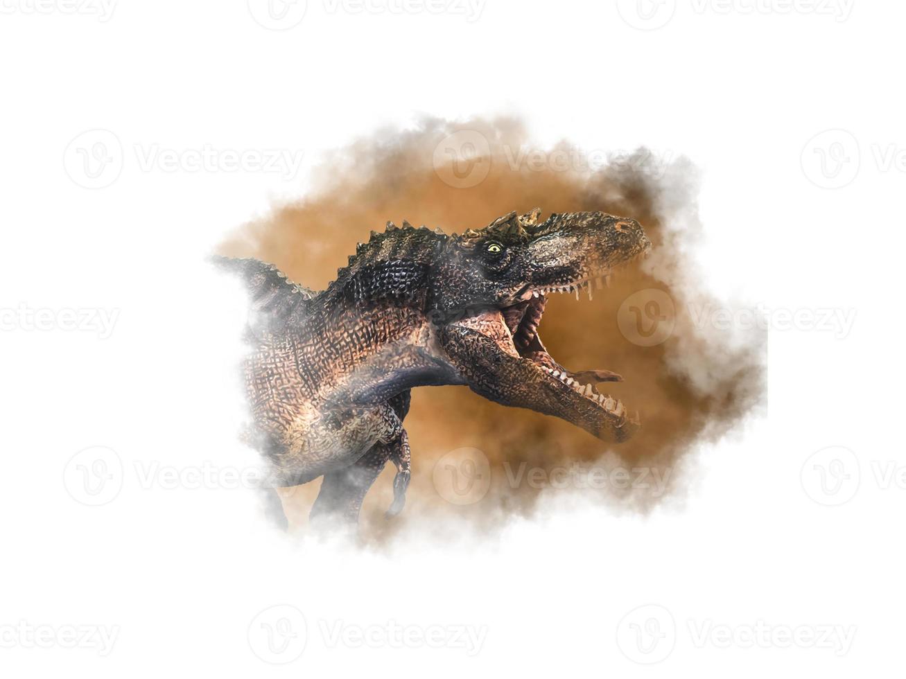 dinosauro gorgosauro su sfondo fumo foto