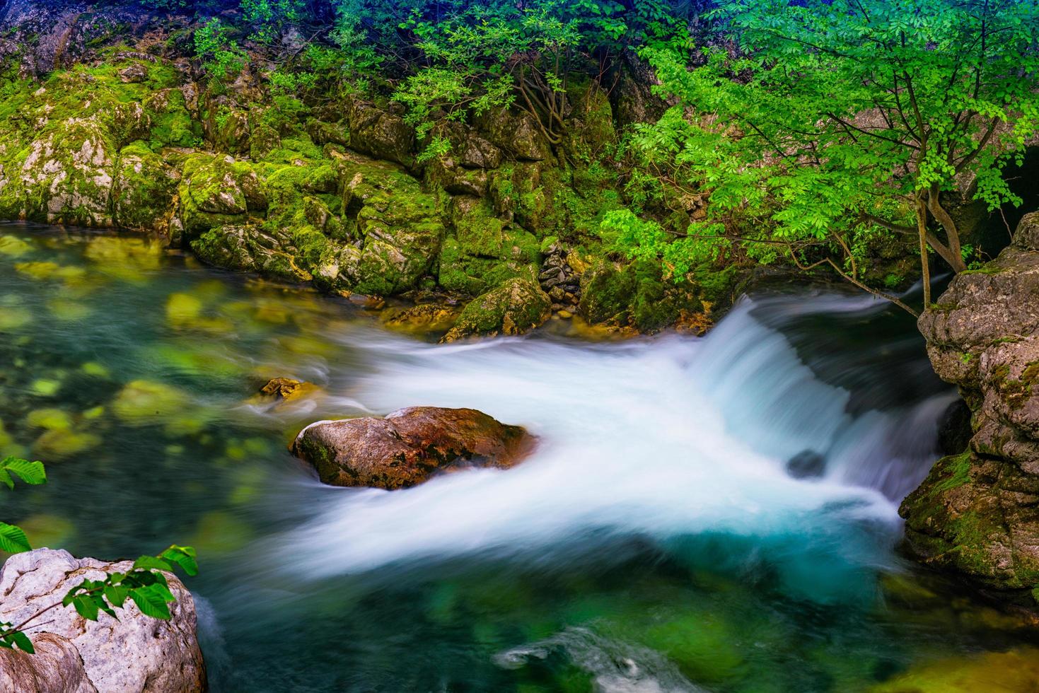 nascita di un fiume di montagna foto