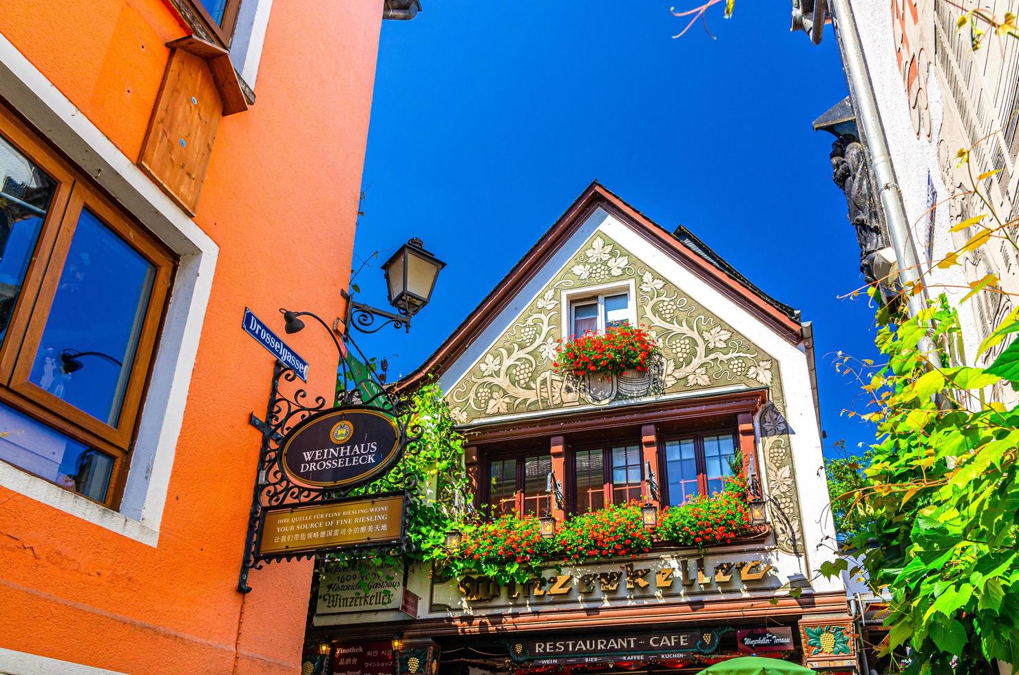 rudesheim am rhein, germania, 24 agosto 2019 città medievale storica di rudesheim foto