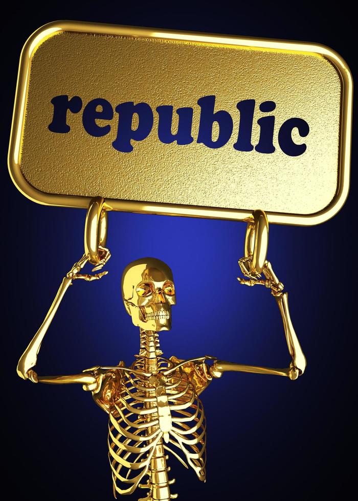 parola repubblica e scheletro d'oro foto