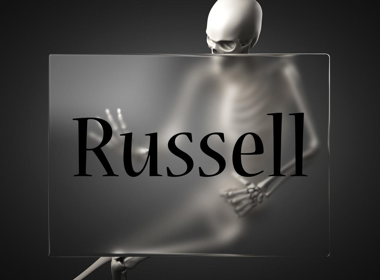 parola russell su vetro e scheletro foto