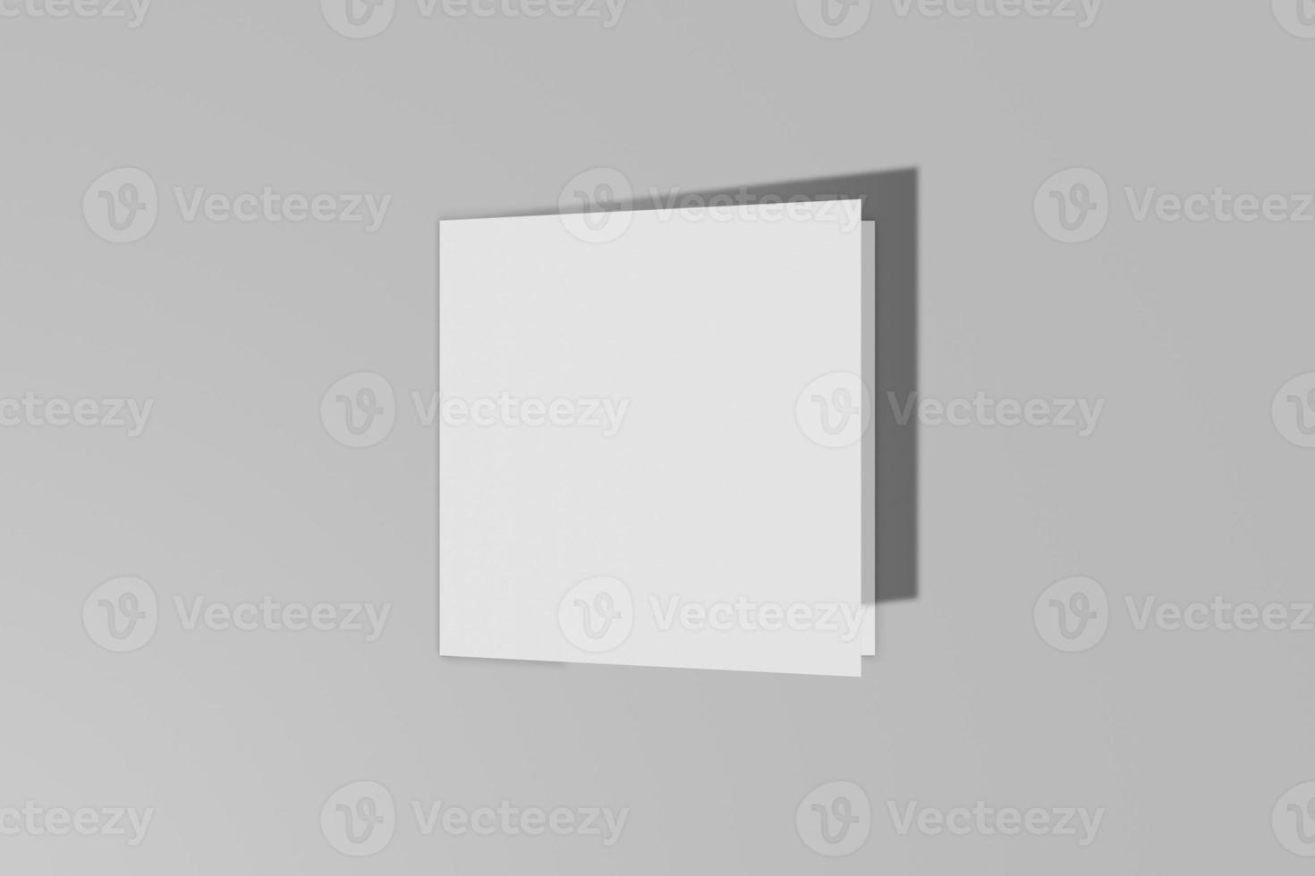 libretto quadrato mockup, brochure, invito isolato su sfondo grigio con copertina rigida e ombra realistica. rendering 3D. foto