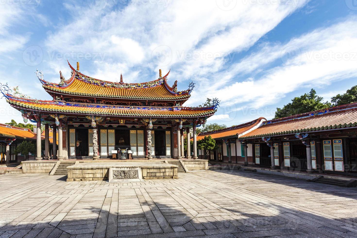 cortile del tempio di confucio a taipei, taiwan, asia foto